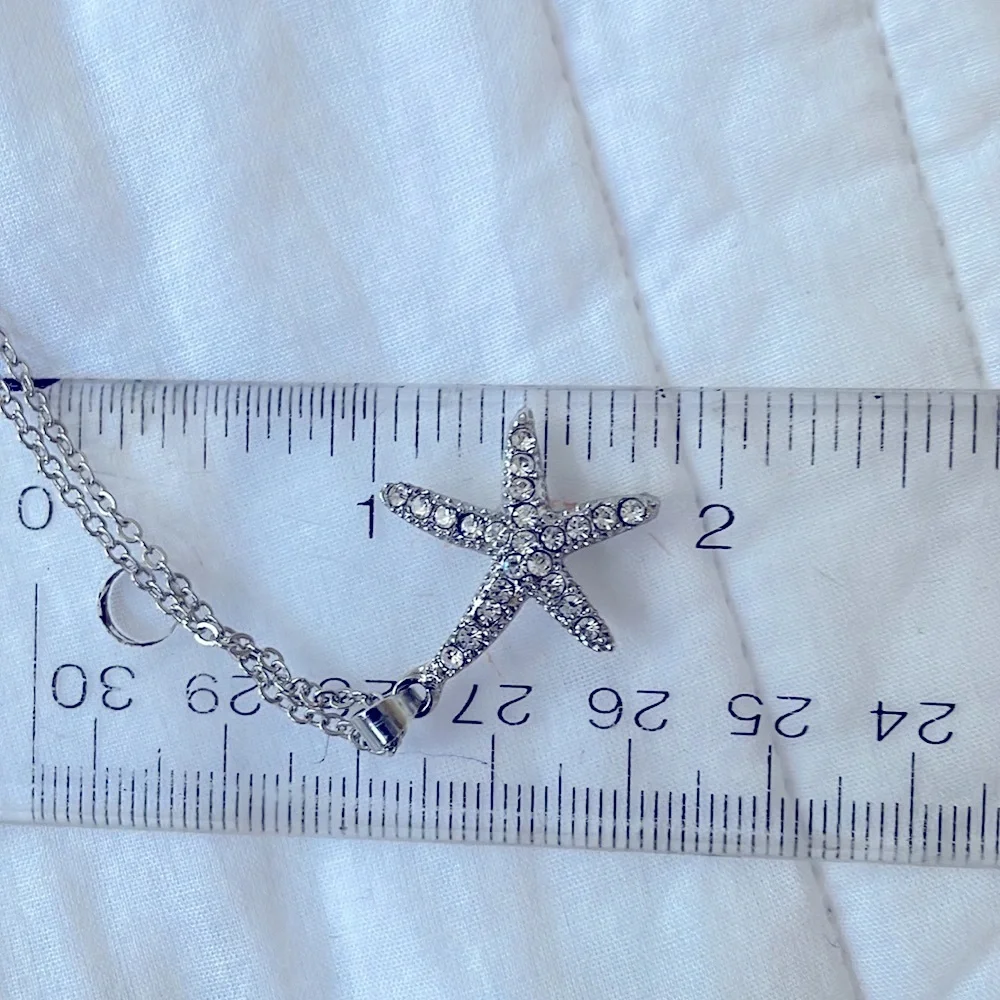 Crystal rhinestone Diamond STARFISH necklace charm pendant